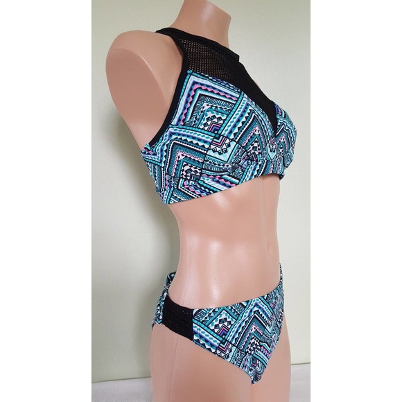 Go by Gossip high neck multi color bikini set size L - Picture 2 of 3